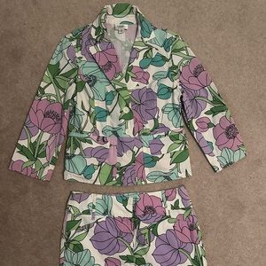Ann Taylor Loft floral suit size 8